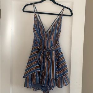 Blue striped romper only worn once!